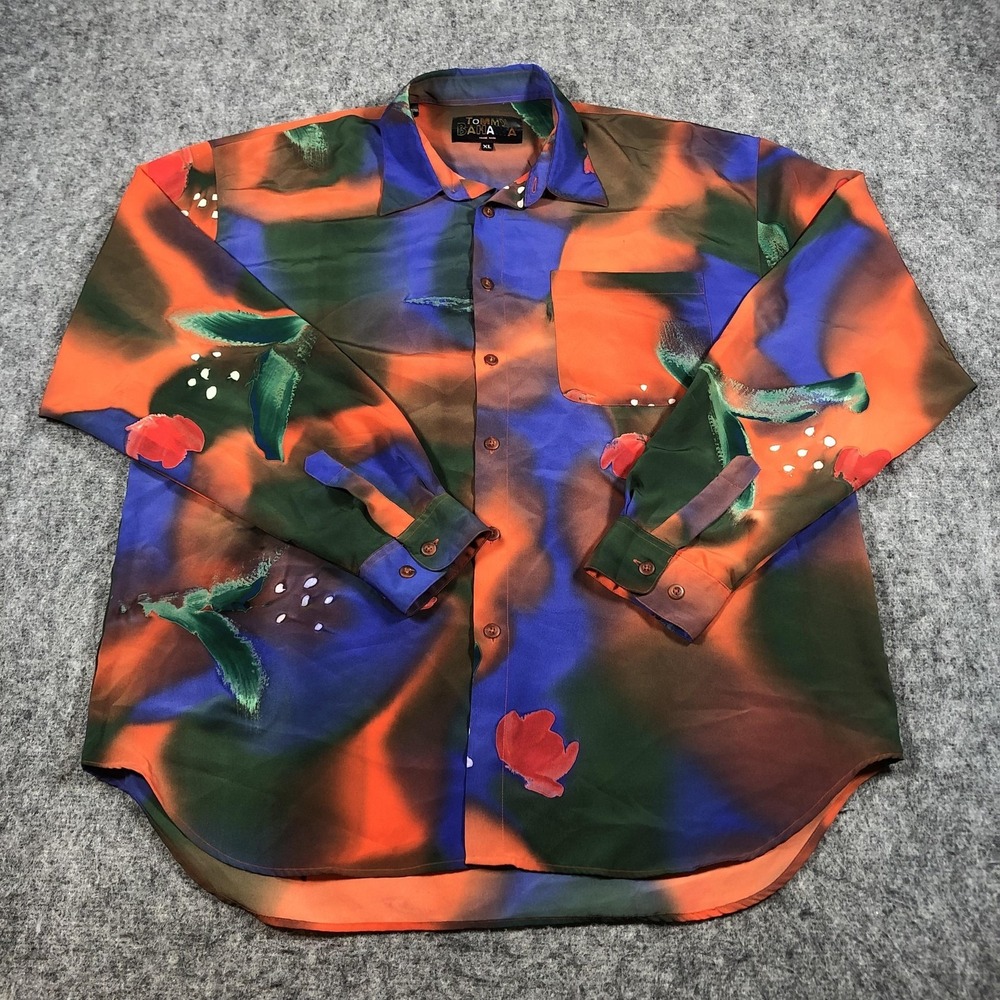Y2K Tommy Bahamaβ Mens XL Floral Button Up Shirt Multicolor Hong Kong